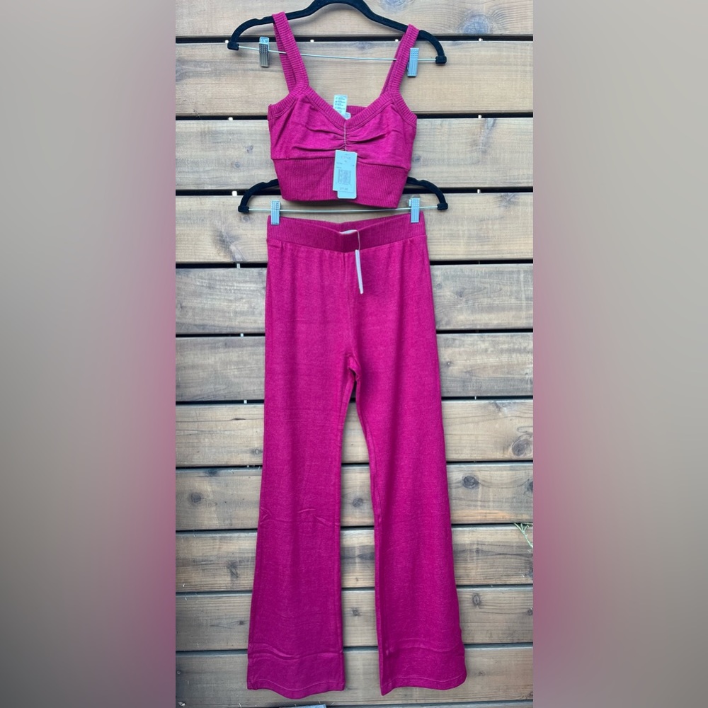 L*space ‘Rosie’ crop tank top M and ‘Adelyn’ flare high rise bottoms S